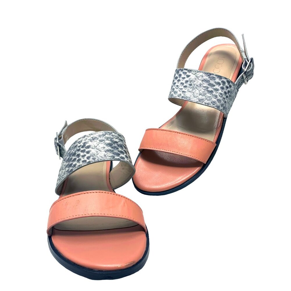 LOGO by Lori Goldstein Taylor Pink‎ Quartz Leather Slingback Sandals
